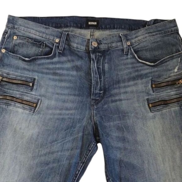 Hudson The Broderick Slouchy Skinny Zipper Constructed Jeans Men's 42 - Picture 6 of 14